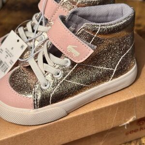 See Kai Run Shimmering Silver and Pink Sneakers